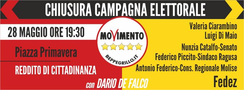 Il Mv5s chiude la campagna elettorale a Pomigliano
