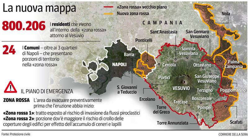 Rischio Vesuvio, dietrofront della Regione