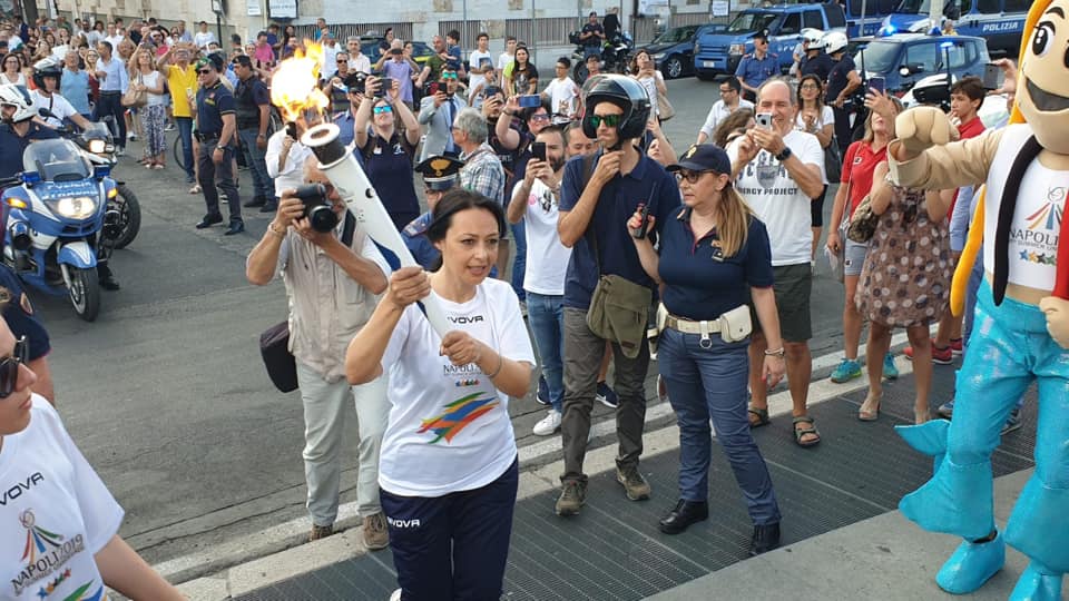 Universiadi 2019: L’Assessore Sonia Palmeri tedofora d’eccezione per la tappa di Caserta della torcia olimpica