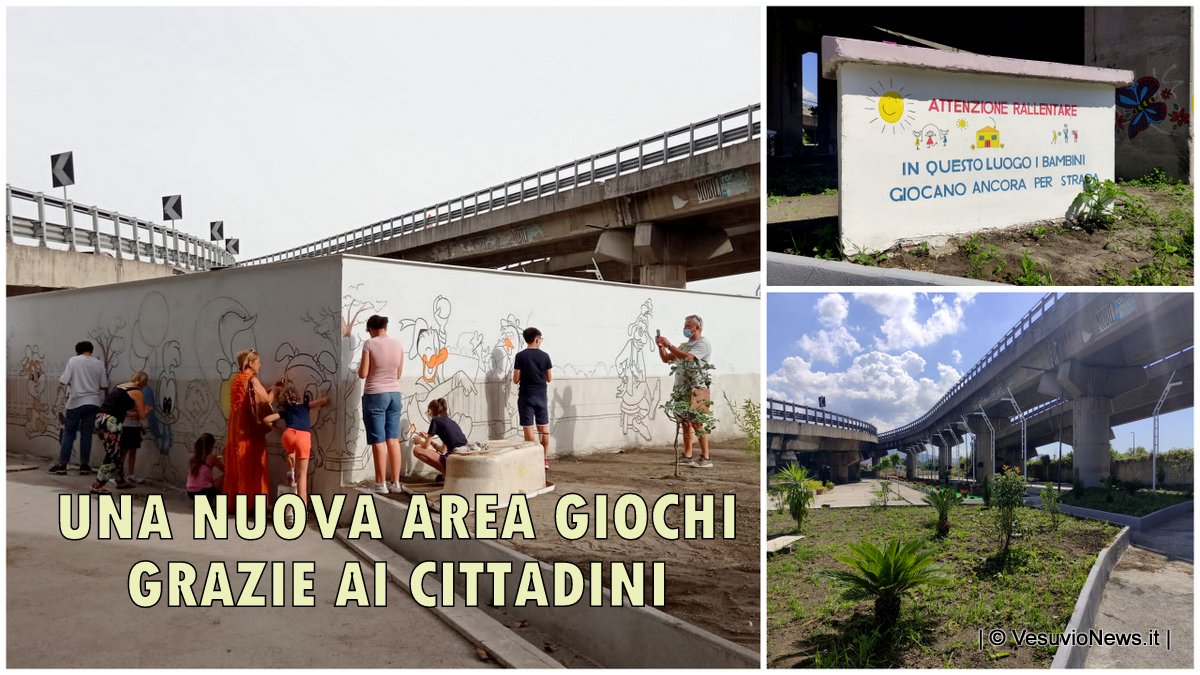 A Napoli nasce una nuova area giochi per bambini. Una area degradata  riqualificata dai cittadini